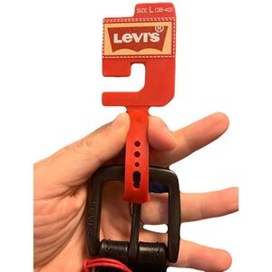 Levi's Black Belt‎ with Silver Buckle